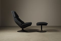 Artifort F588 lounge chair with ottoman by Geoffrey Harcourt, 1967