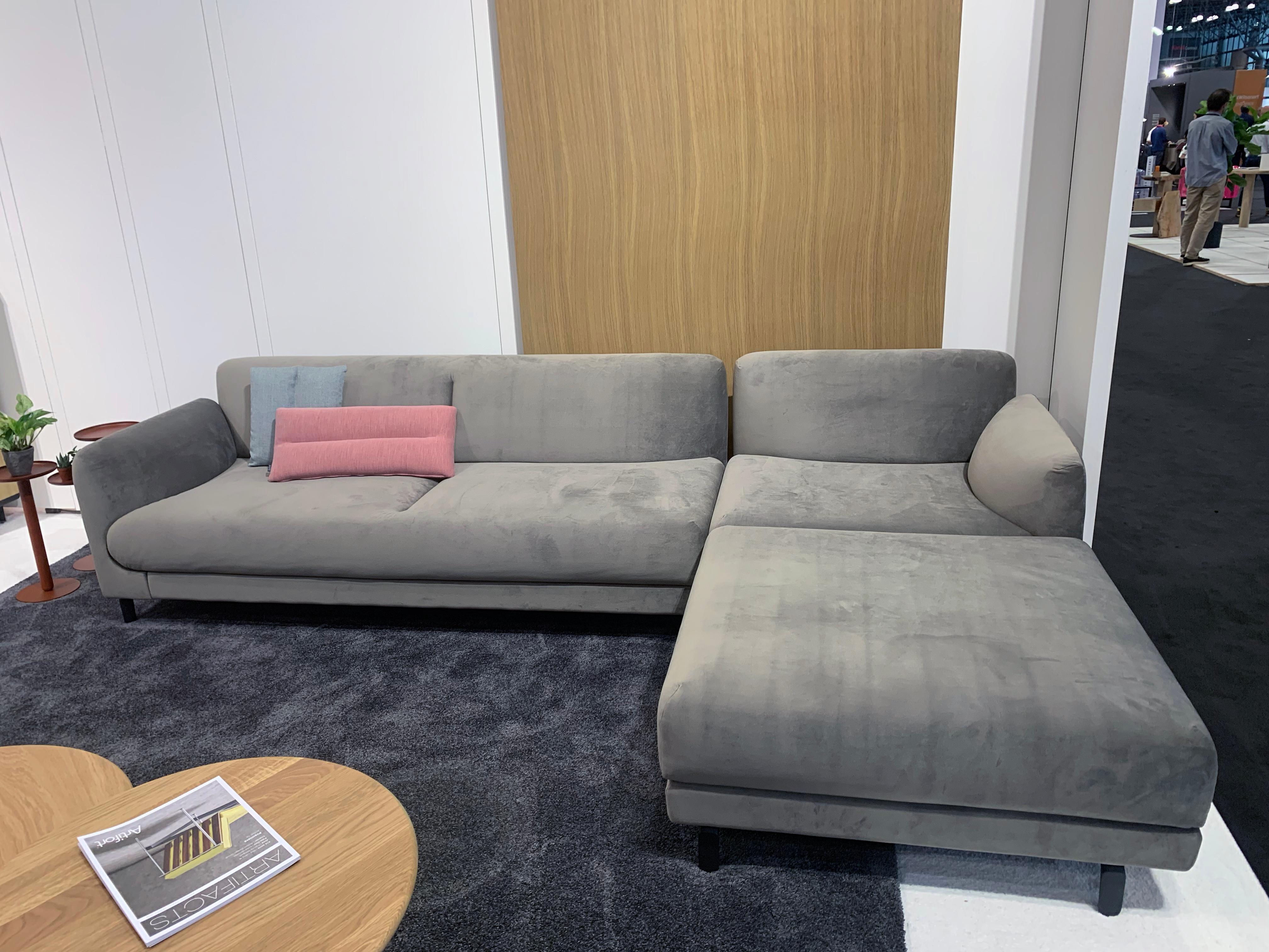 Artifort Figura Gray Velvet Sectional Sofa by Khodi Feiz 1