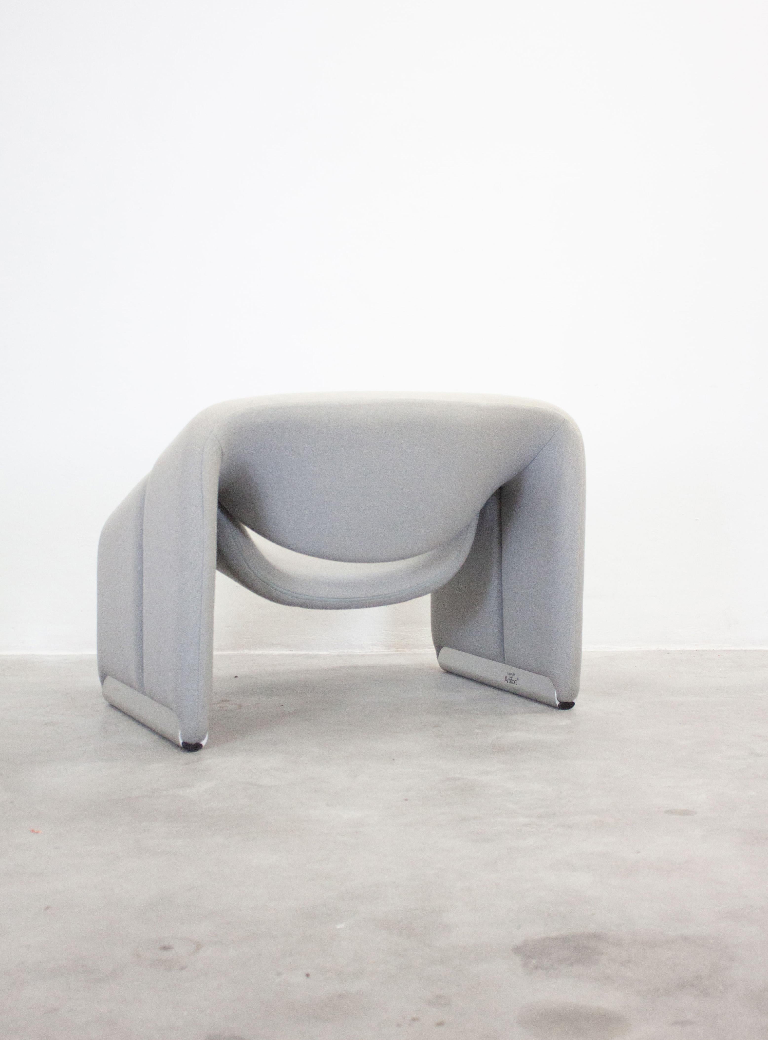 Dutch Artifort Groovy F598 Lounge Chair by Pierre Paulin (Light Grey)