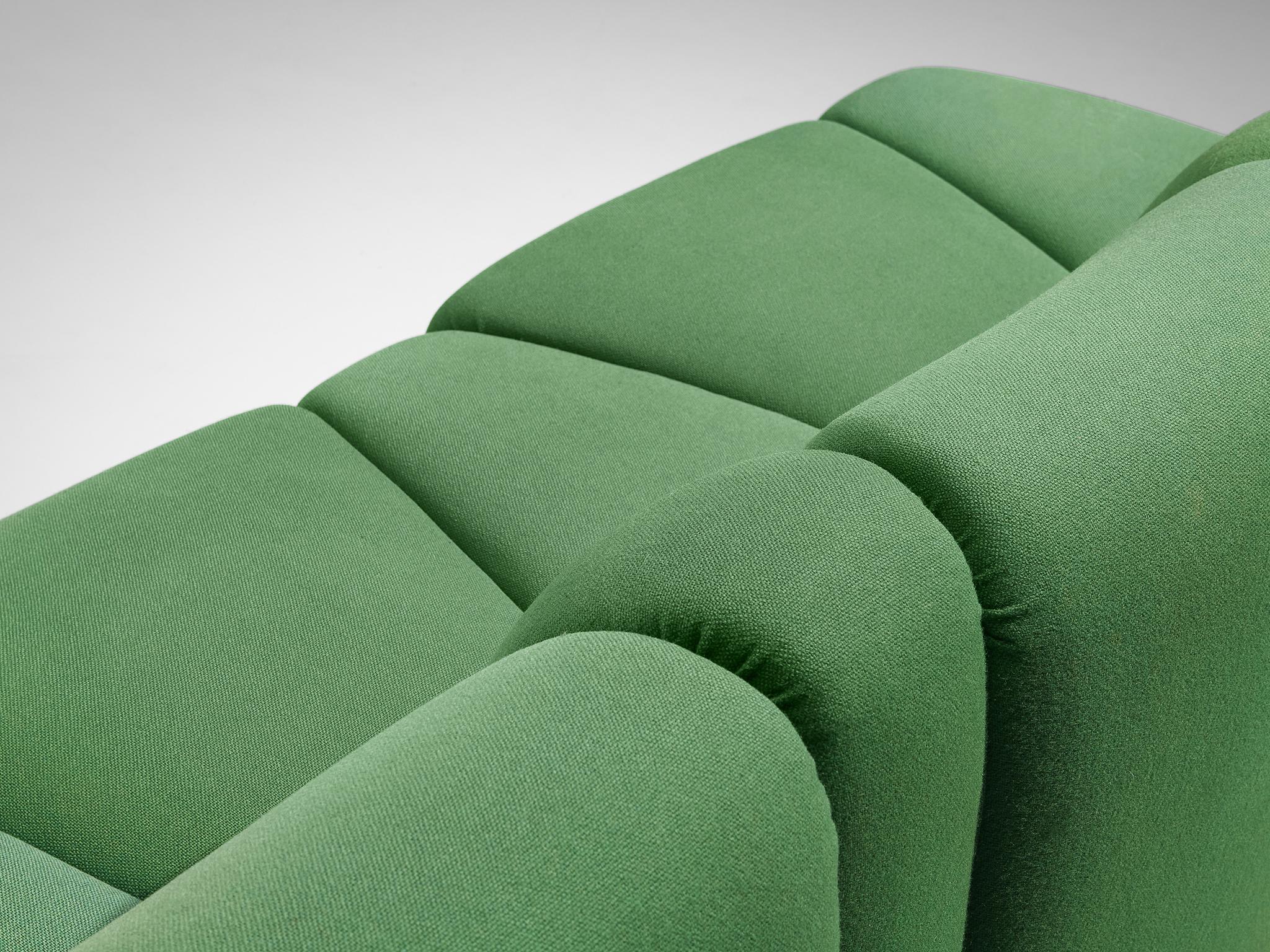 Post-Modern Artifort 'Mississippi' Organic Sectional Sofa in Green Fabric
