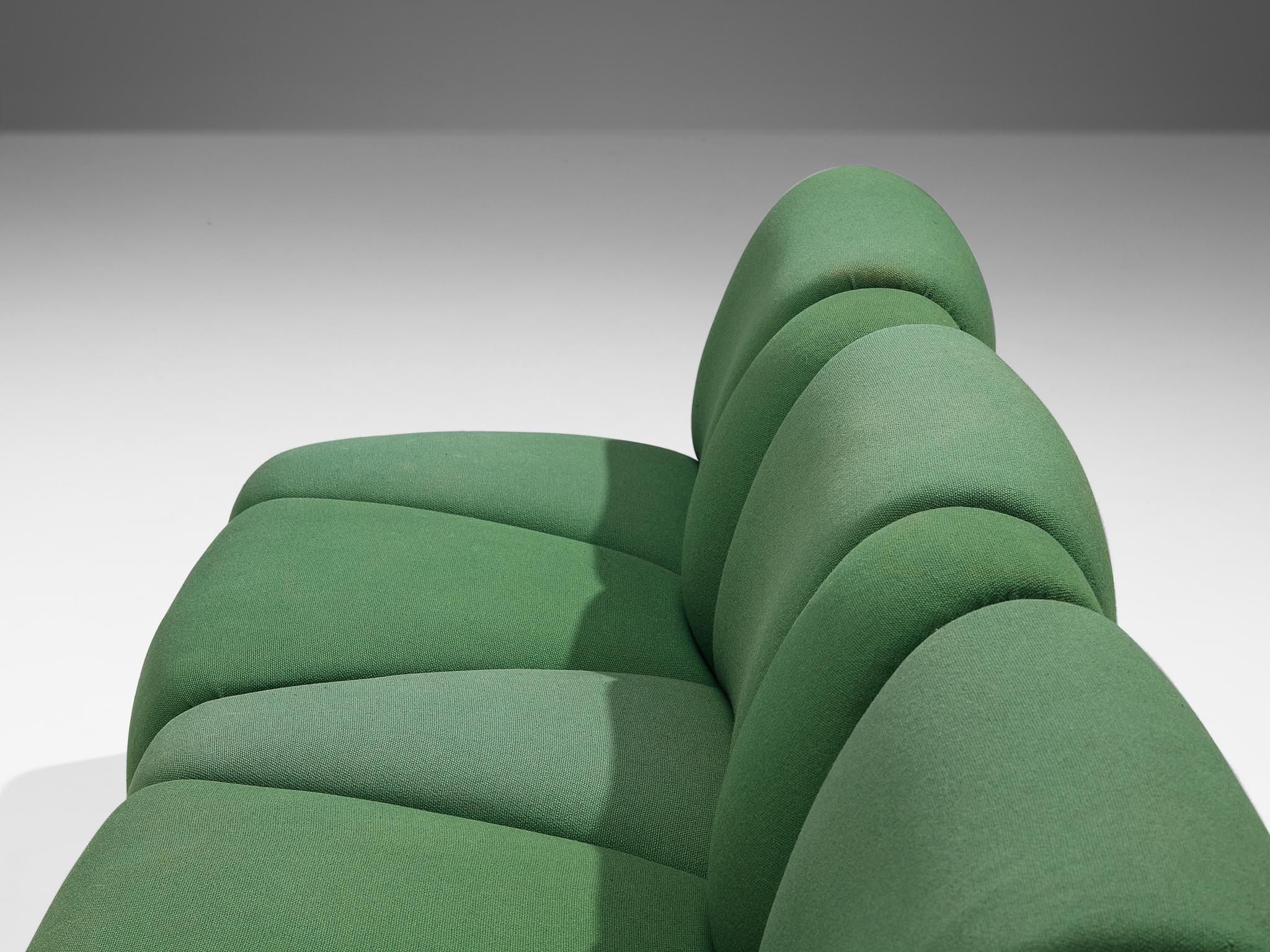 Artifort 'Mississippi' Organic Sectional Sofa in Green Fabric In Good Condition In Waalwijk, NL