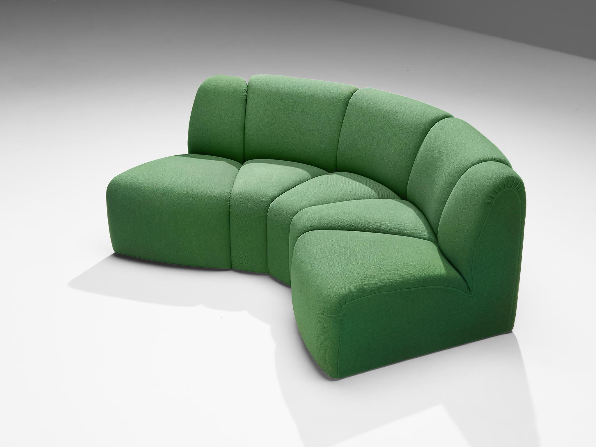 Late 20th Century Artifort 'Mississippi' Organic Sectional Sofa in Green Fabric
