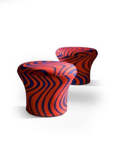 Artifort Mushroom P Stool in Stripes by Pierre Paulin