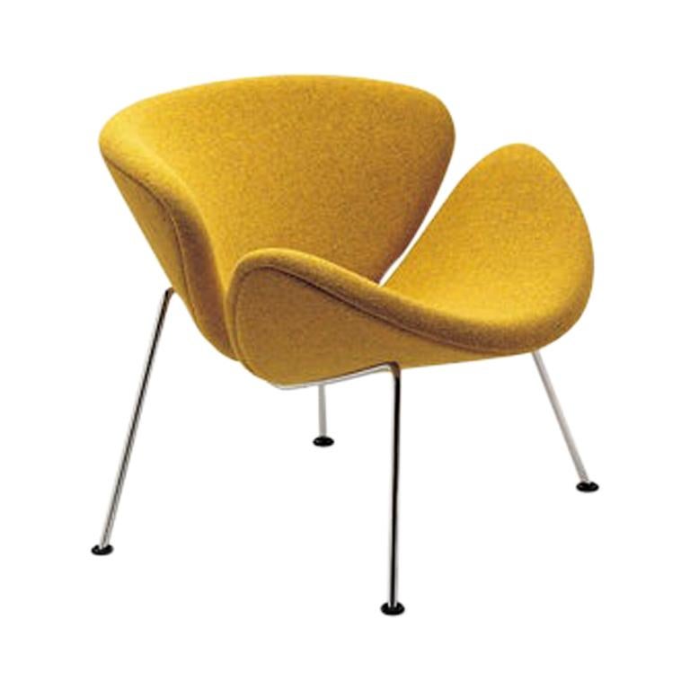 Fauteuil Artifort orange à tranches en jaune de Pierre Paulin