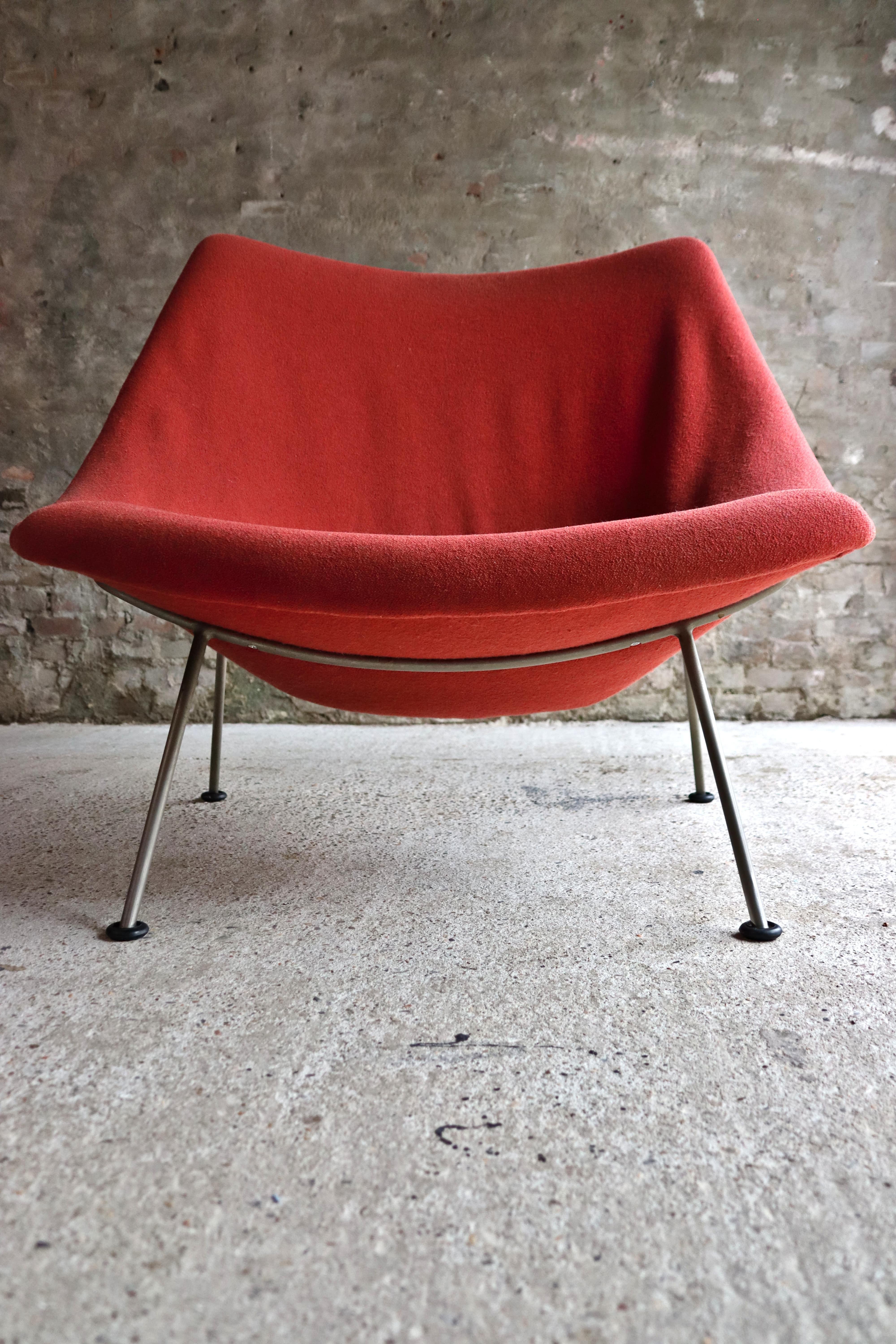 Artifort Oyster, F157, Red, Early Edition, Pierre Paulin, 1960s For Sale 8