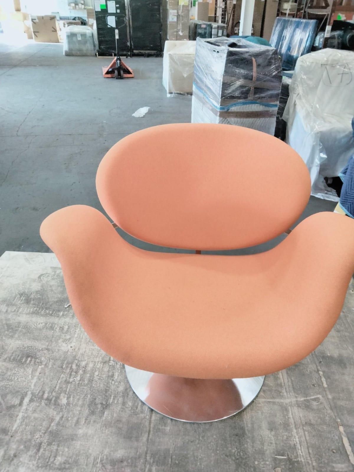 Dutch Artifort Pierre Paulin Swivel Orange Tulip Midi Lounge Chair