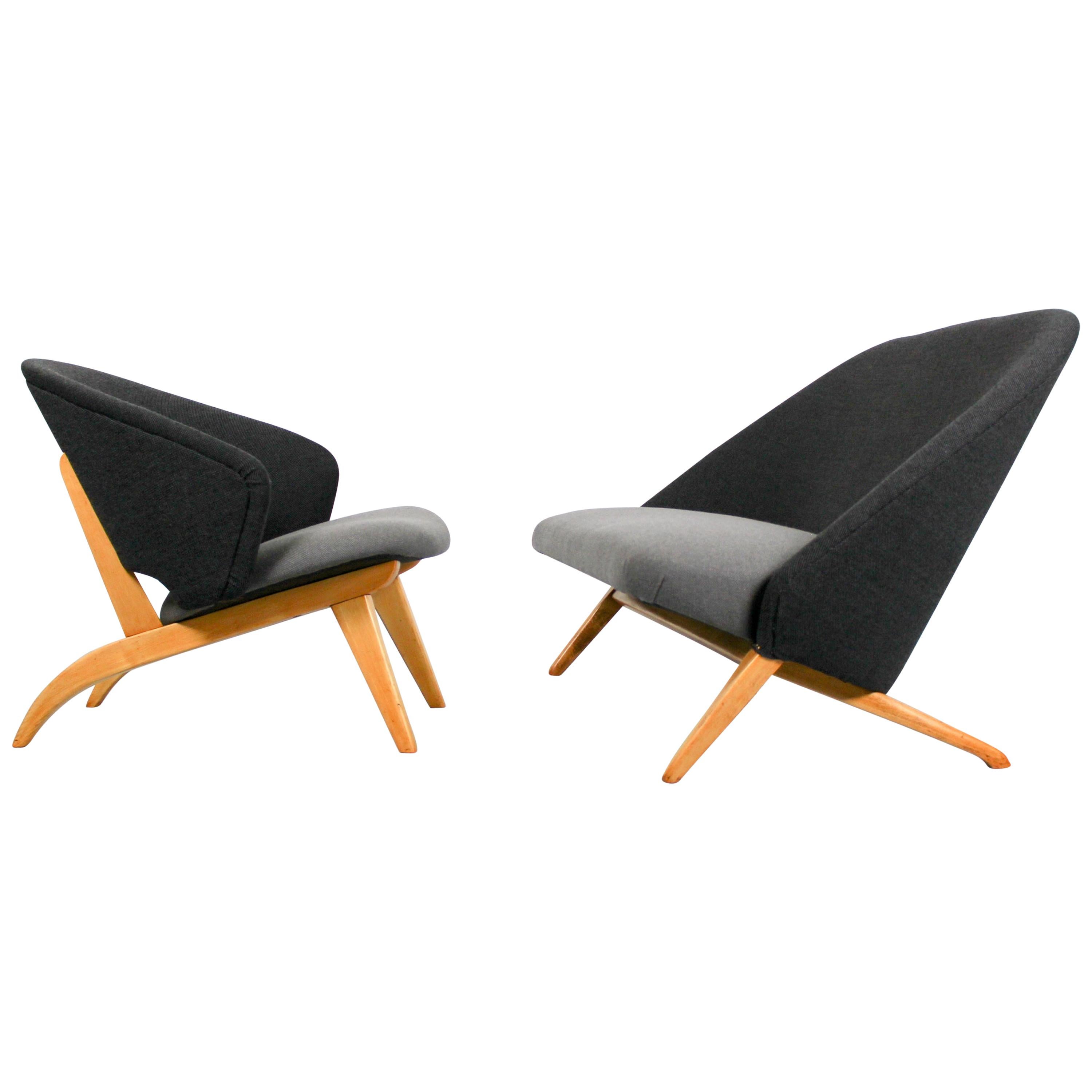Artifort sofa "congo" & matching rare lounge chair by Theo Ruth, 1950s