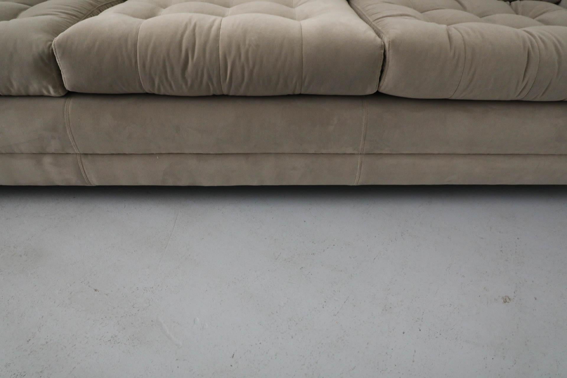 Artifort Three Seat Tufted Sofa Newly Reupholstered in Taupe Knoll Textile 6