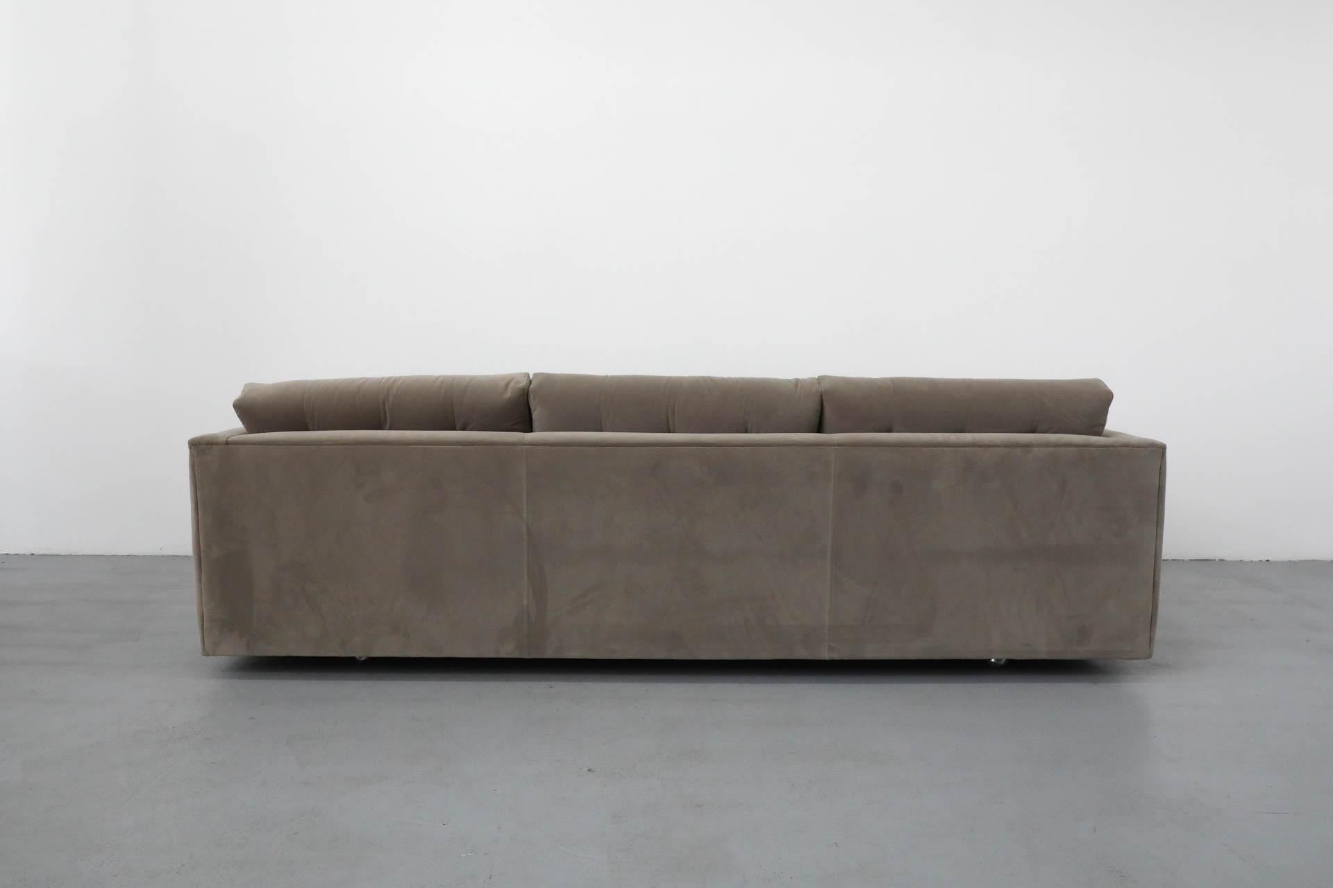 20th Century Artifort Three Seat Tufted Sofa Newly Reupholstered in Taupe Knoll Textile