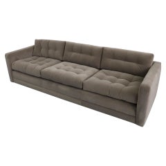 Artifort Three Seat Tufted Sofa Newly Reupholstered in Taupe Knoll Textile