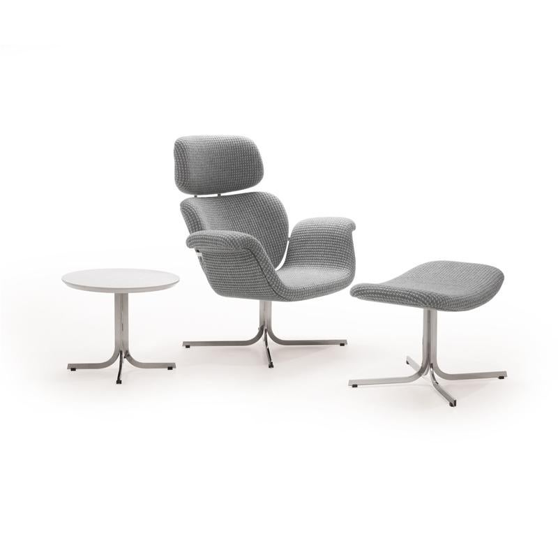 Moderne Fauteuil Artifort Tulip blanc avec base pivotante de Pierre Paulin en vente