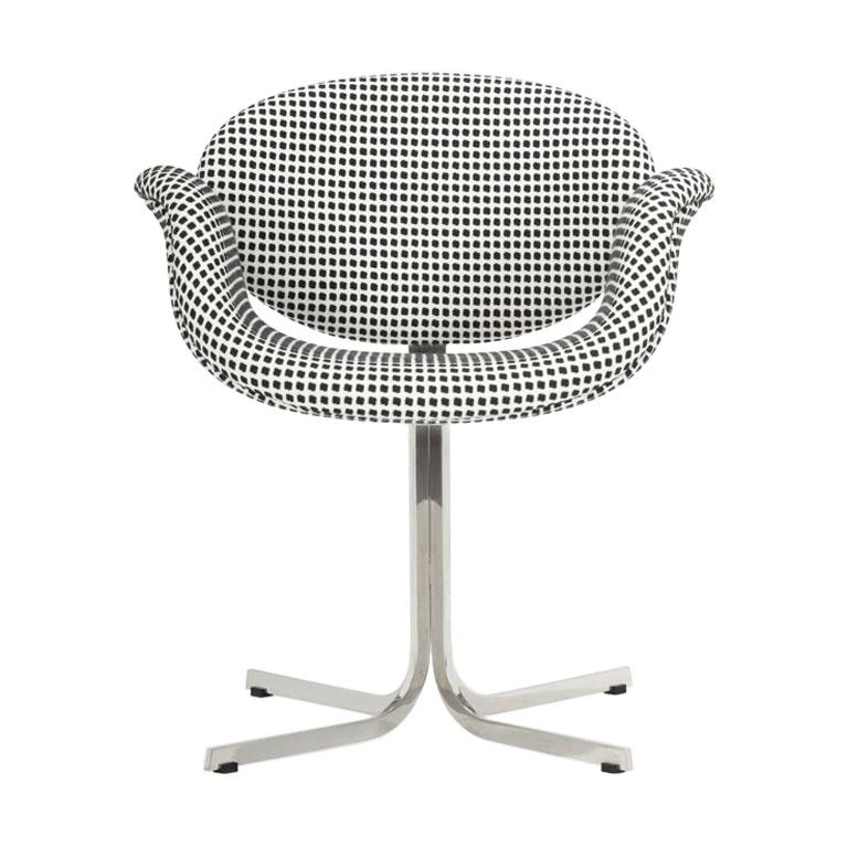 Fauteuil Artifort Tulip Midi blanc avec base en forme de croix par Pierre Paulin