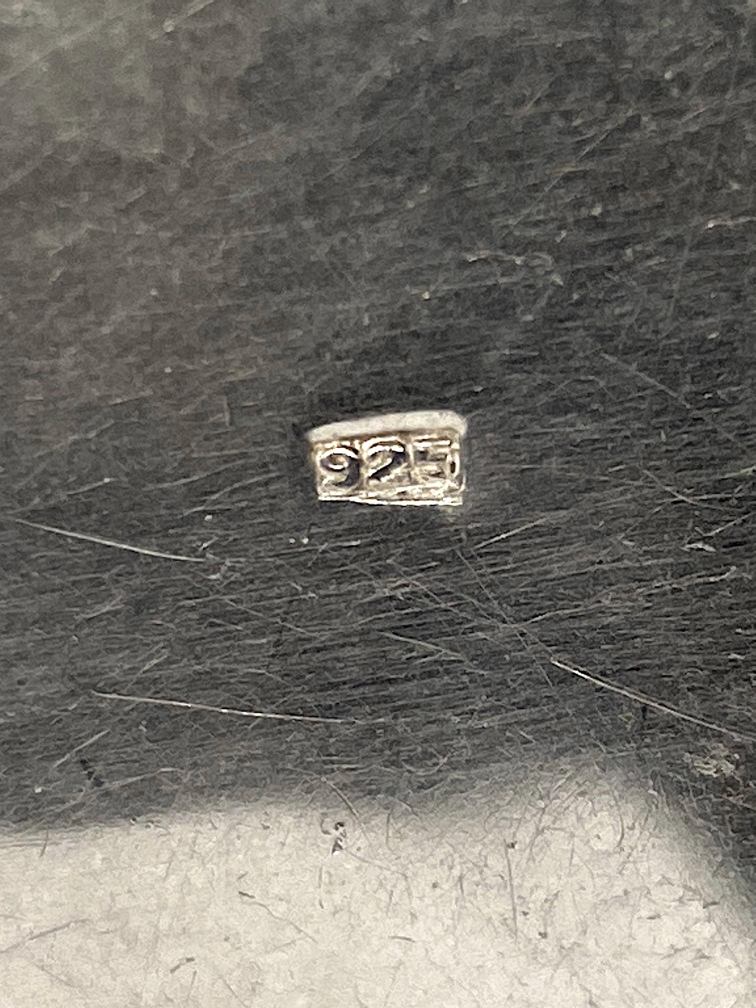 Artiginal 1980s Sterling Silver & Onyx Geometric Pendant Earrings 1