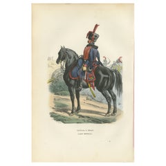 Artillerie à Cheval, Imperial Guard Cavalry, Napoleonic Military Print 1843