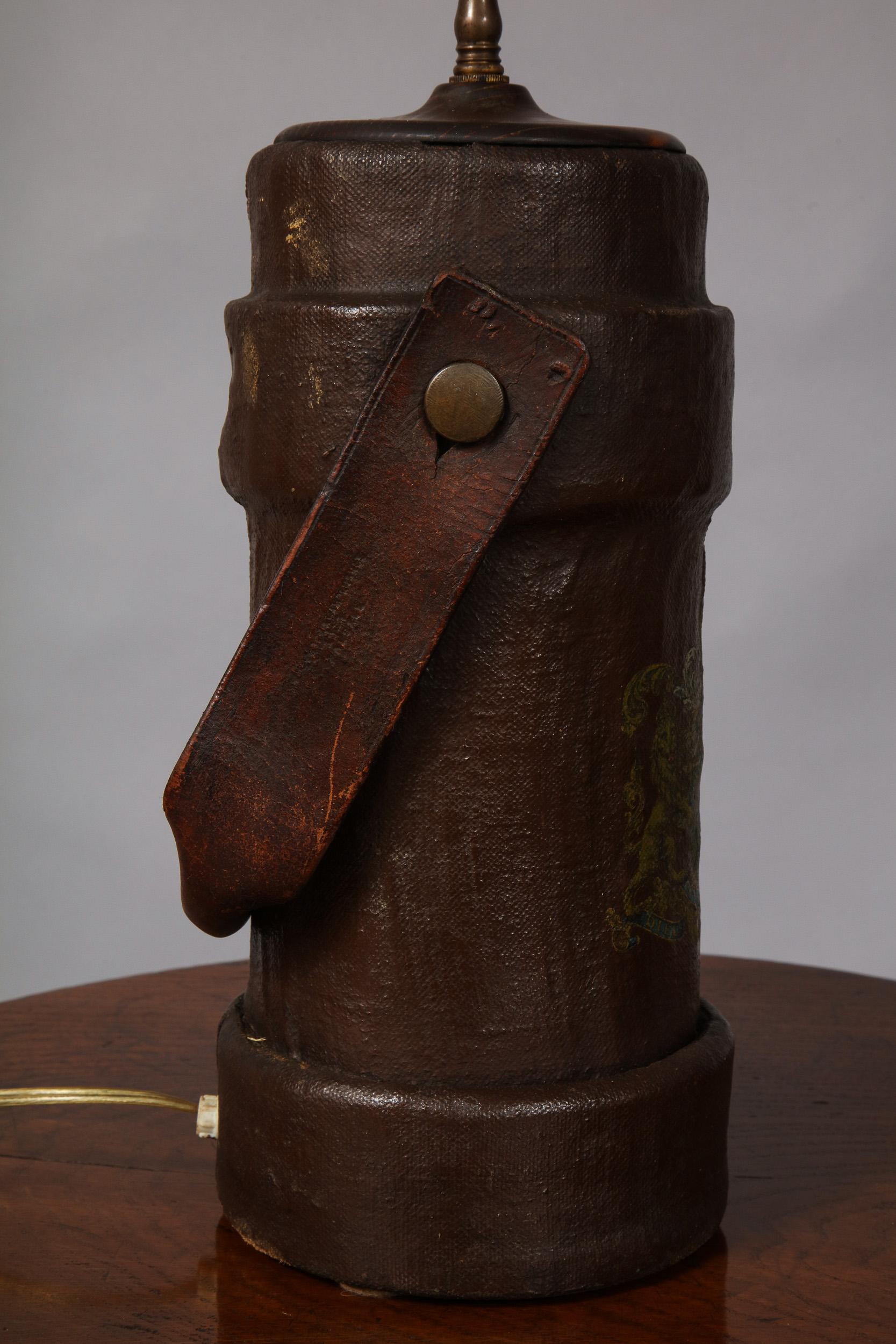 Leather Artillery Carrier Lamp For Sale