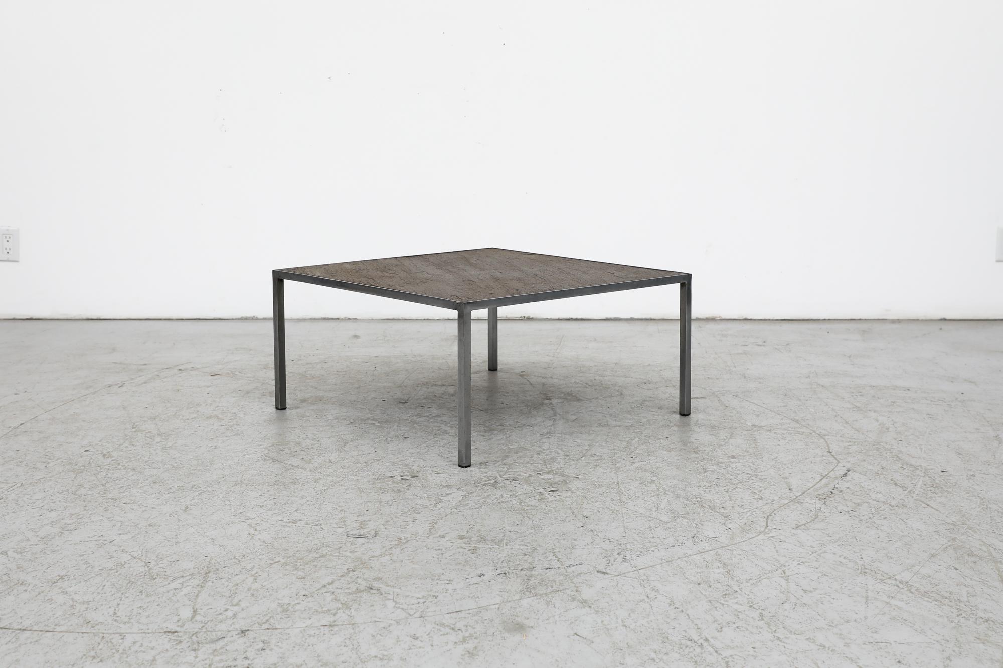 Mid-Century Modern Table basse Artimeta avec plateau en pierre bronzée en vente