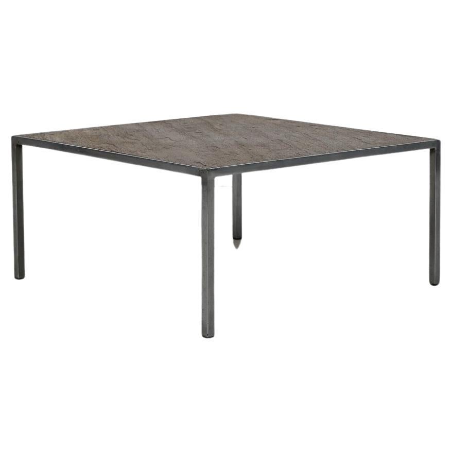Artimeta Coffee Table with Bronzed Stone Top For Sale