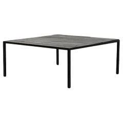 Artimeta Coffee Table with Stone Top and Black Enameled Frame