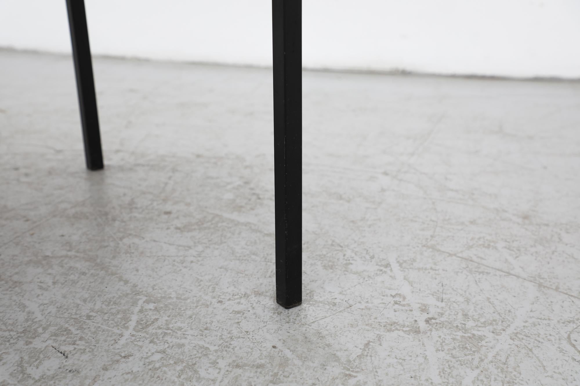 Artimeta Table basse rectangulaire avec plateau en pierre et cadre émaillé noir en vente 6