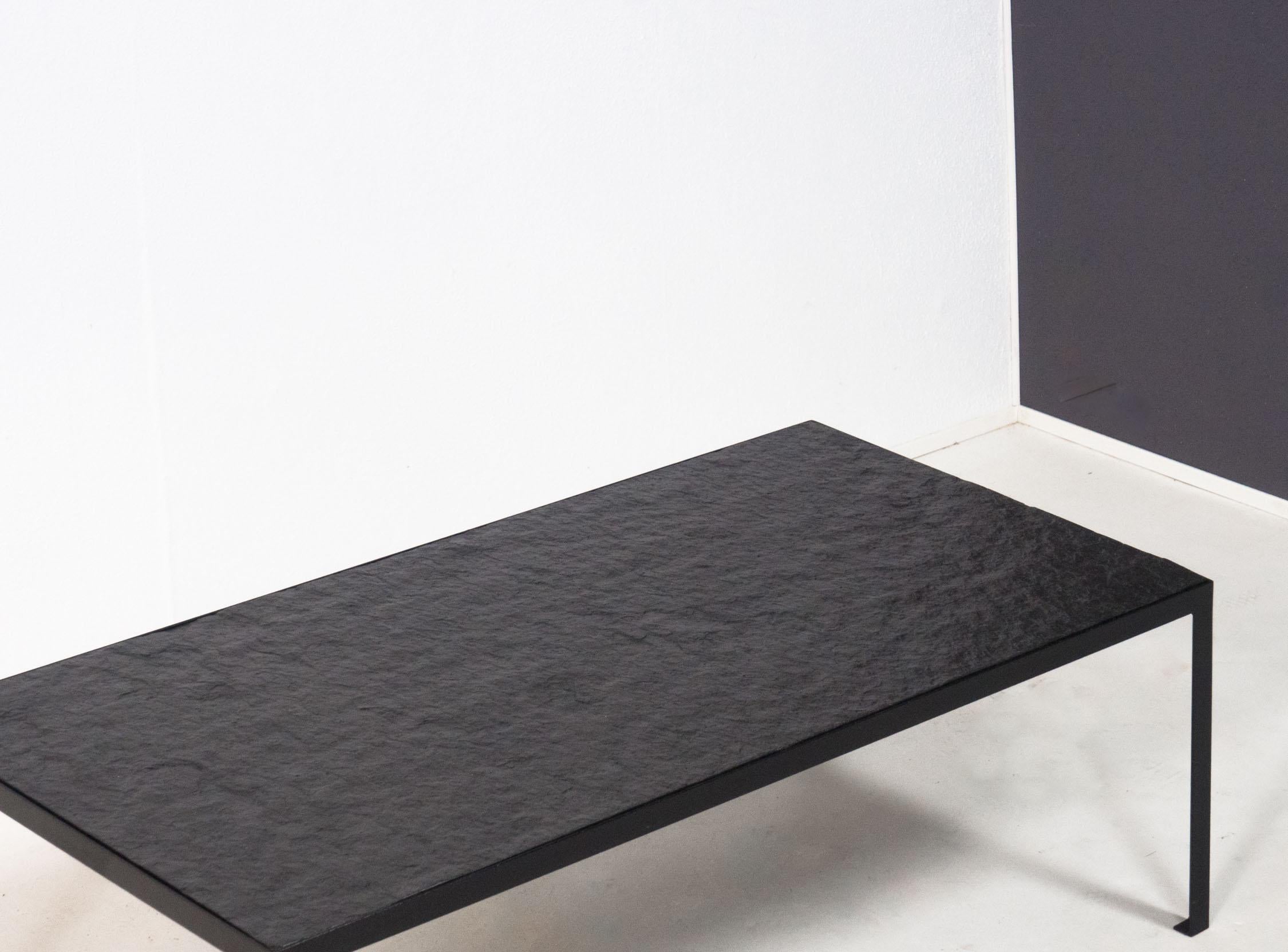 Metal Artimeta stone slate coffee table – Floris Fiedeldij For Sale