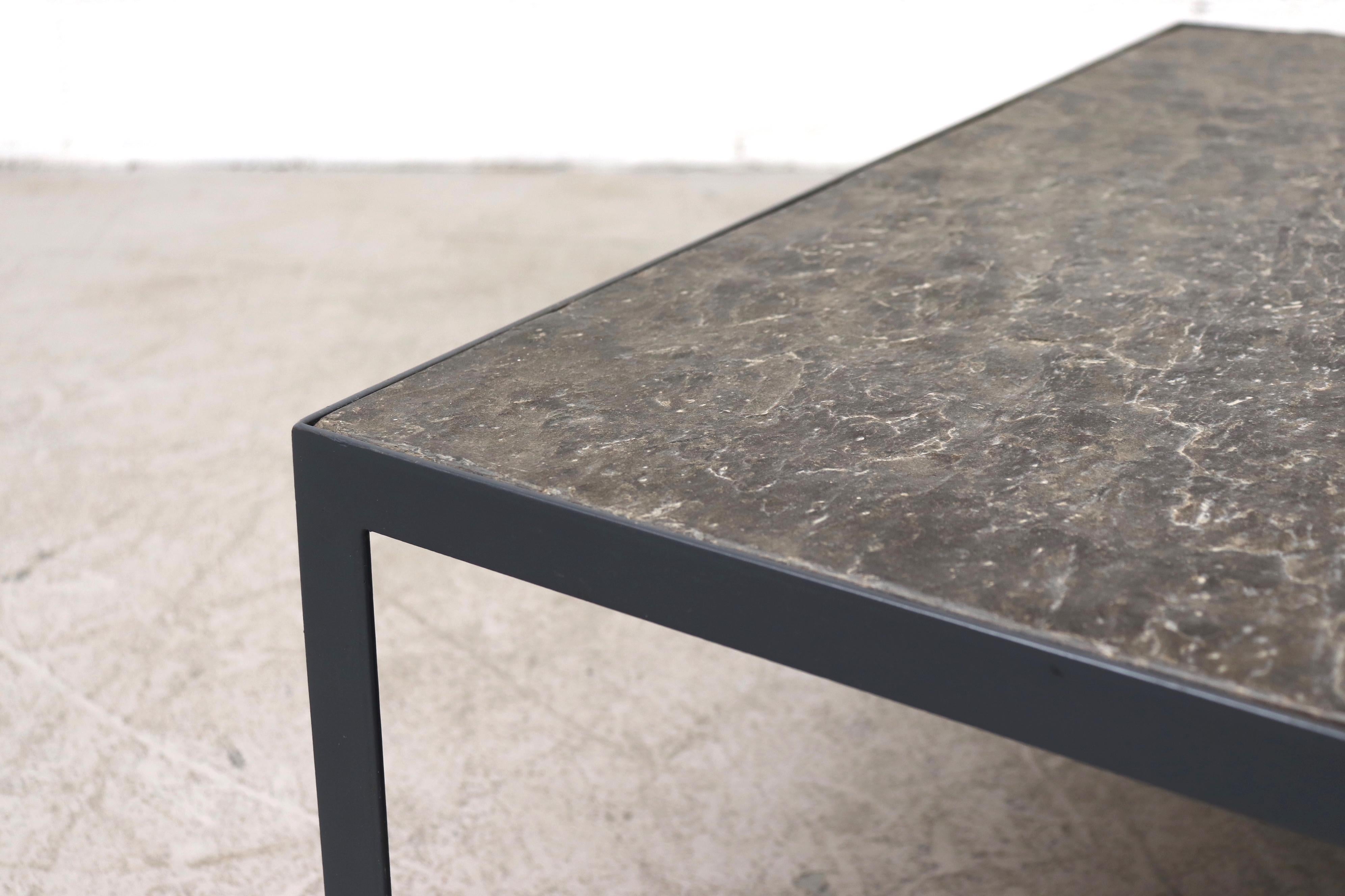 Late 20th Century Artimeta Style Sleek Square Stone Coffee Table