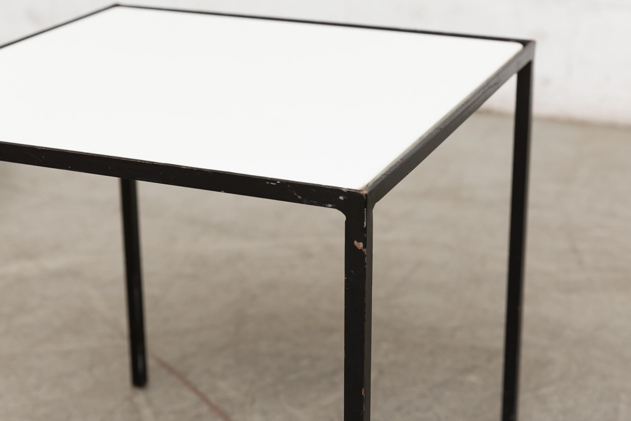 Mid-20th Century Artimeta White Glass Side Tables