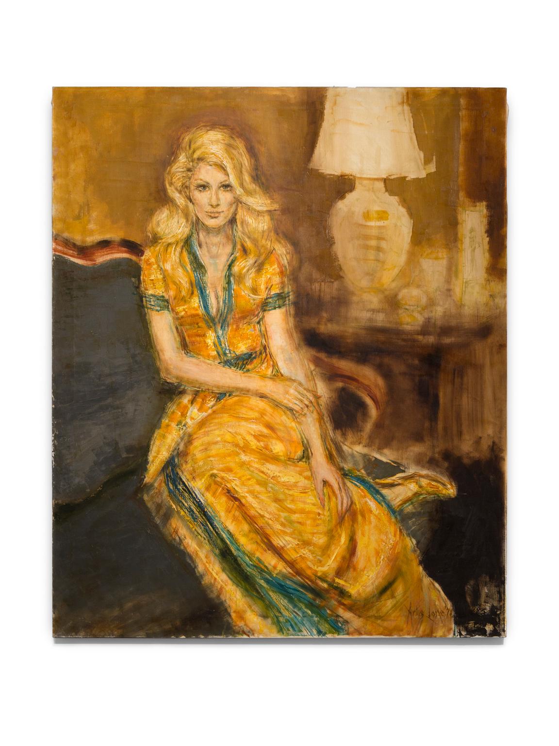 "Baby Jane Holzer"  Female Portrait, Golden & Green Colors, Celebrity, Intimate