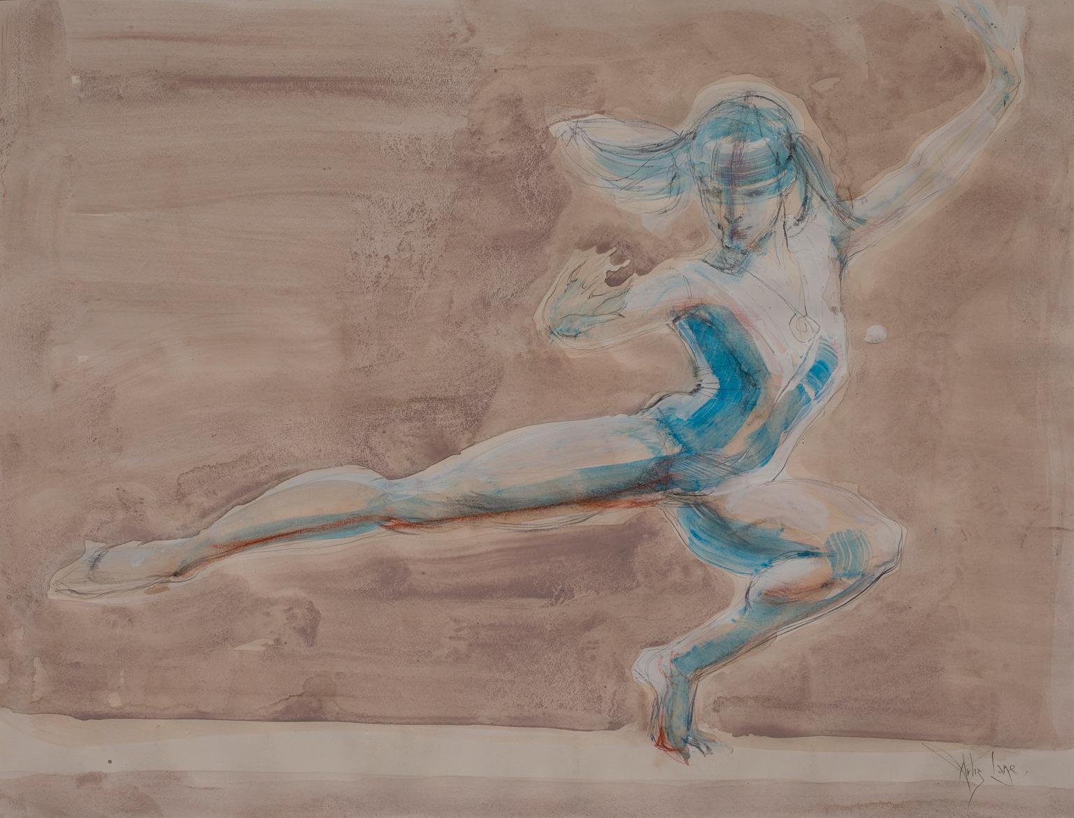 „ „Dance““, Acryl und Graphit auf Papier – Painting von Artis Lane