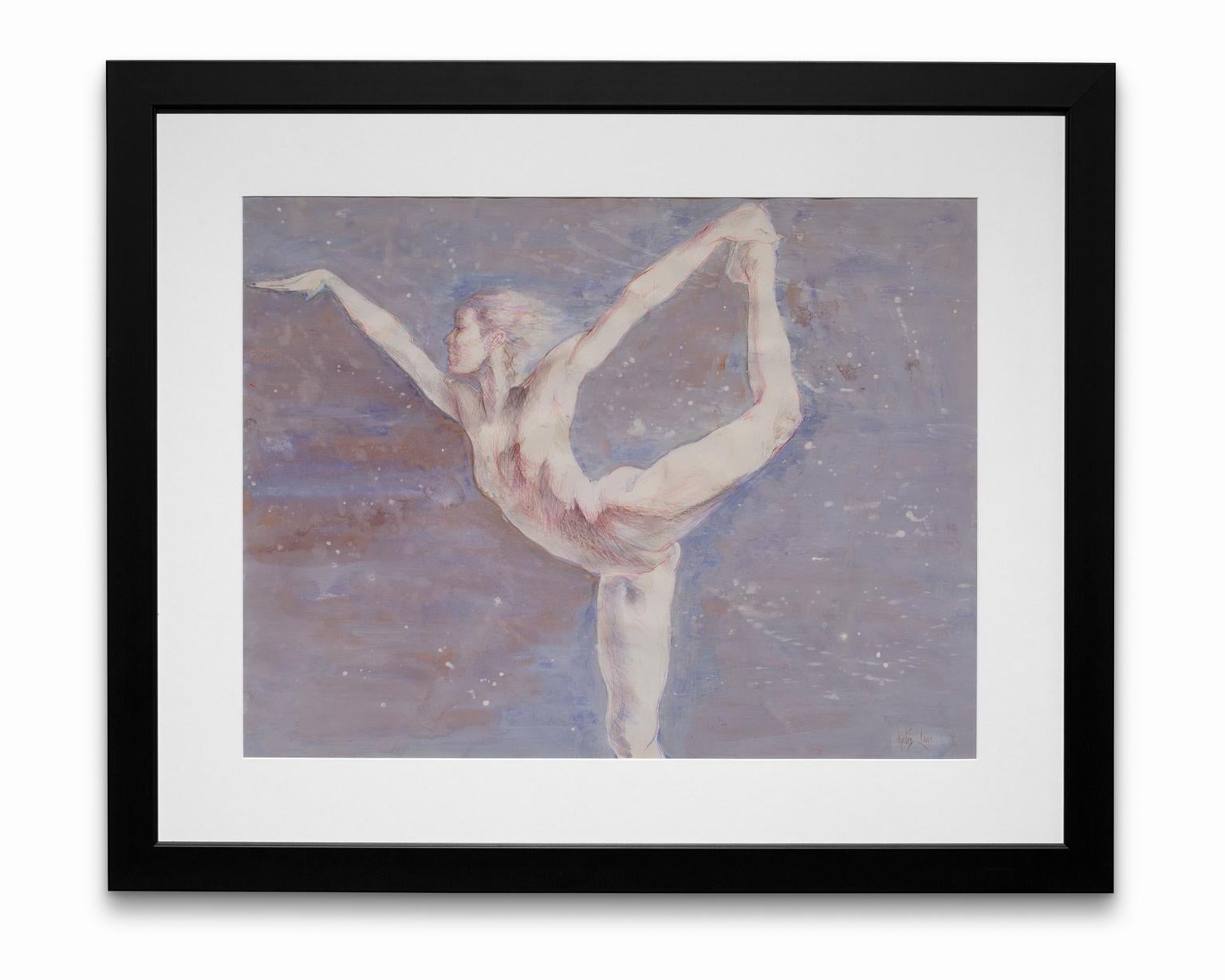 Artis Lane Nude Painting - "Dancer", Mixed Media on Paper