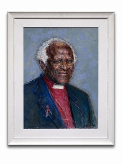 "Desmond Tutu", Acrylic on Canvas, Historical Portrait