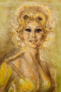 "Eva Gabor" Female Portrait, Golden Colors, Movie Star