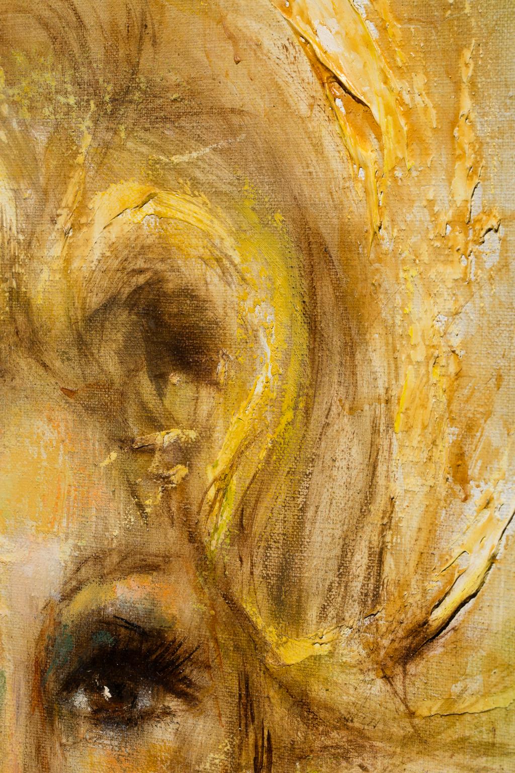 Portrait féminine « Eva Gabor », couleurs dorées, star du film en vente 1