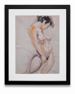 "Female Nude", Mixed Media on Paper