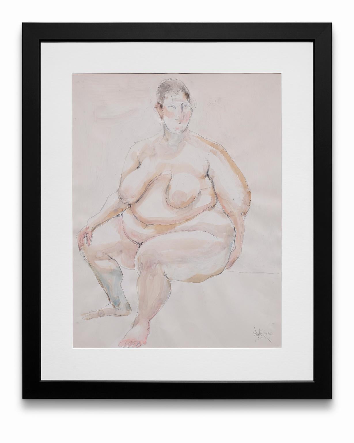 "Diosa I", acrílico y grafito sobre papel