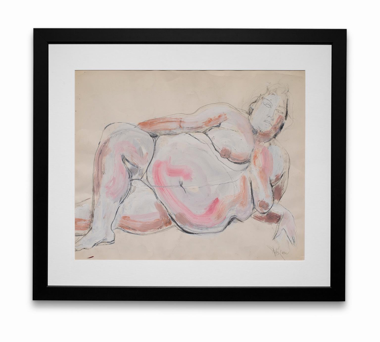 Artis Lane Nude Painting - "Goddess II", Acrylic and Graphite on Paper