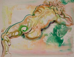 "Nude in Repose #1", Watercolor on Paper
