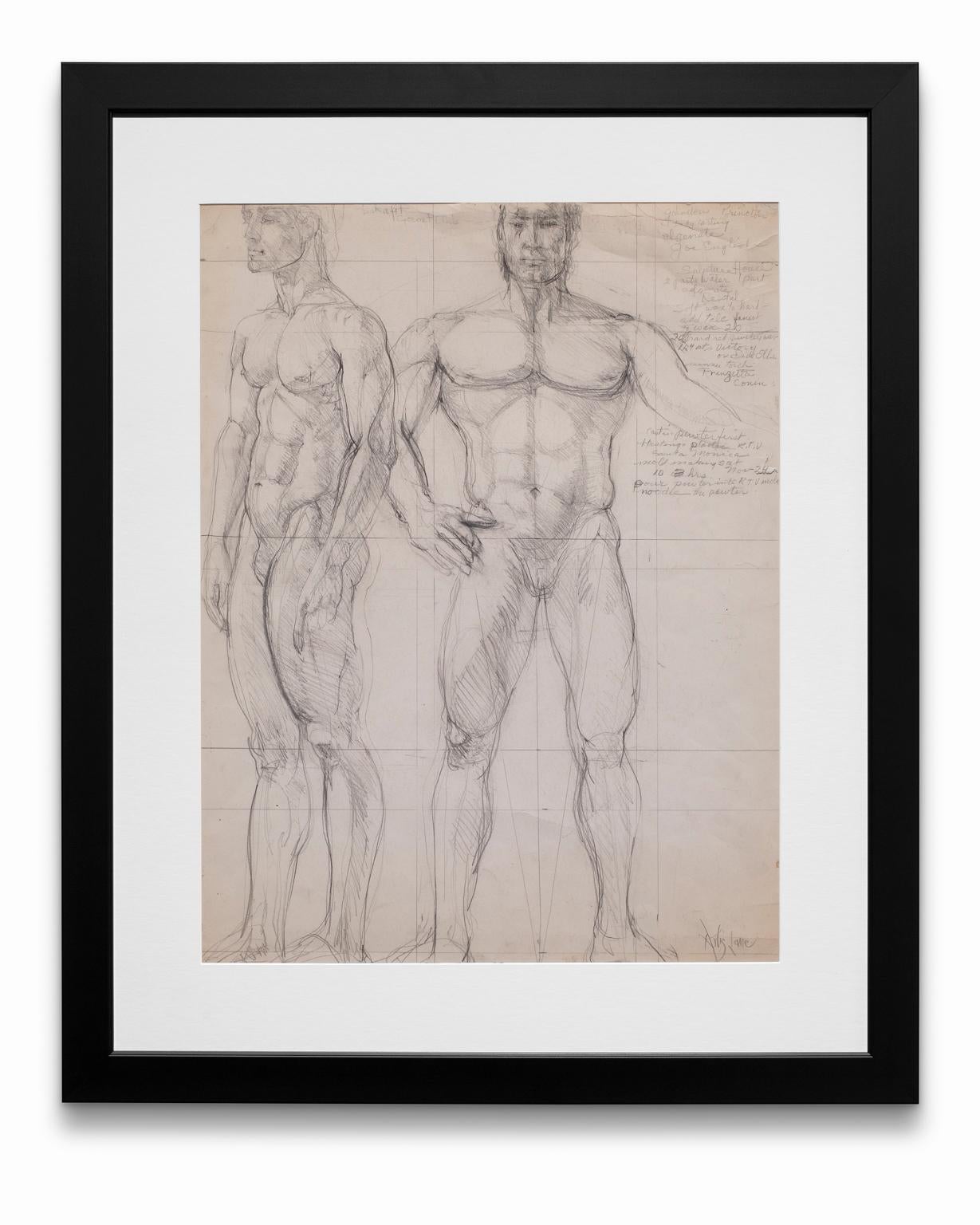 Artis Lane Nude Painting - "Nude Study #1", Graphite on Paper