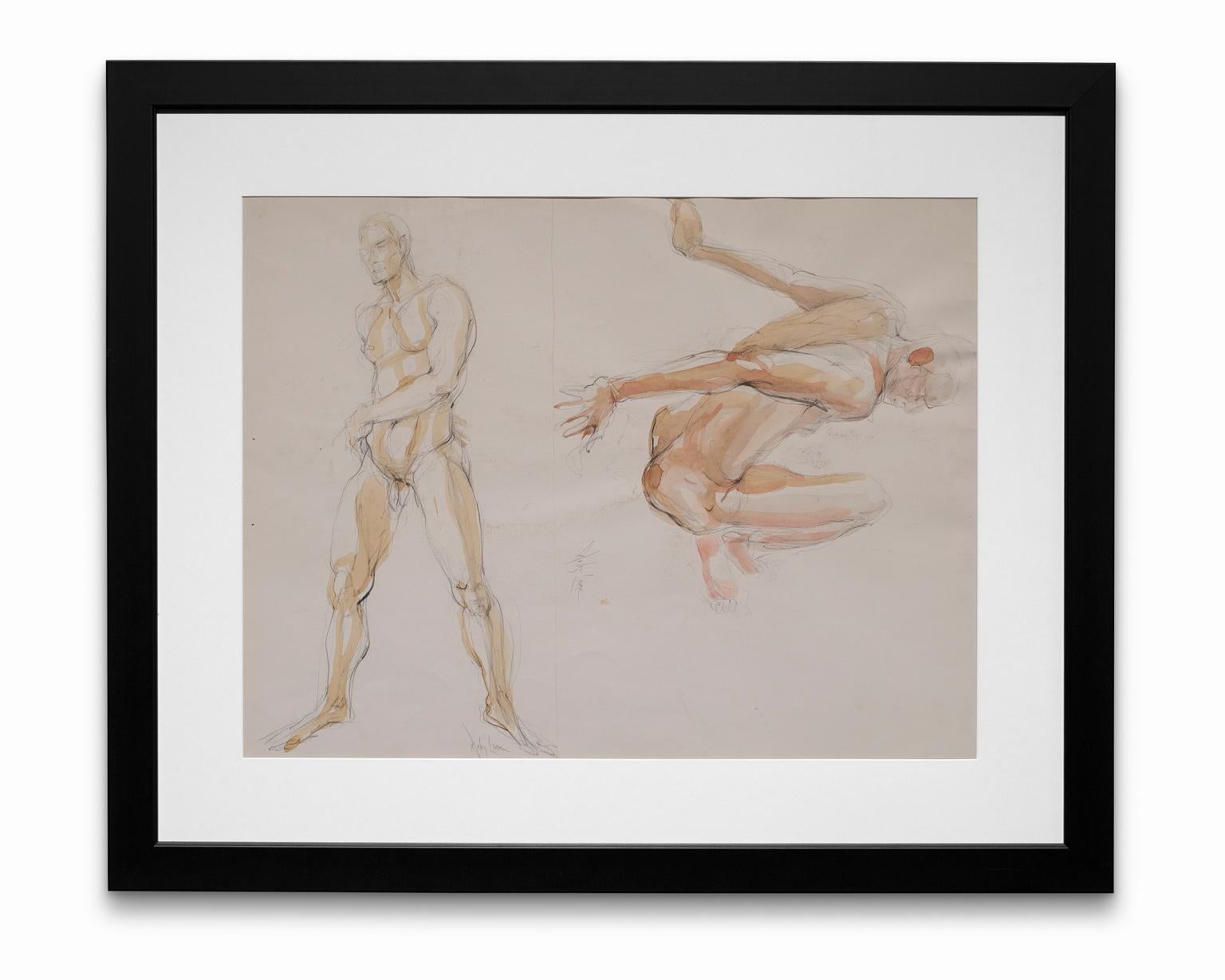 "Nude Study #2", Watercolor and Graphite on Paper