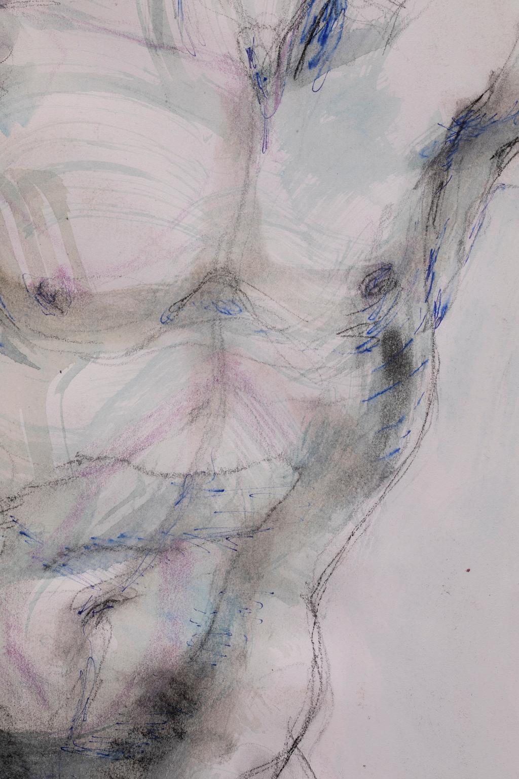 Questa tecnica mista su carta dell'artista fondamentale Artis Lane è uno dei tanti dipinti modello della sua lunga e illustre carriera. Il soggetto è un uomo nudo in posa. Artis Lane, nei suoi numerosi nudi, ha scelto di ritrarre una diversità di