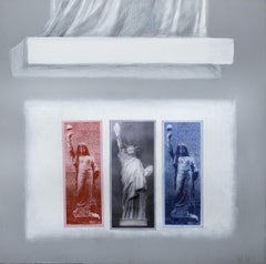 "Statue of Liberty" American Icon, Oil Painting, Triptych