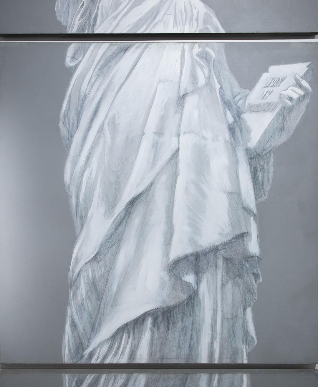 « Statue of Liberty », icône américaine, peinture à l'huile, triptyque  - Contemporain Painting par Artis Lane