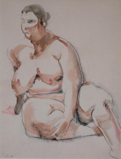 "Study in Brown", Mixed Media on Paper