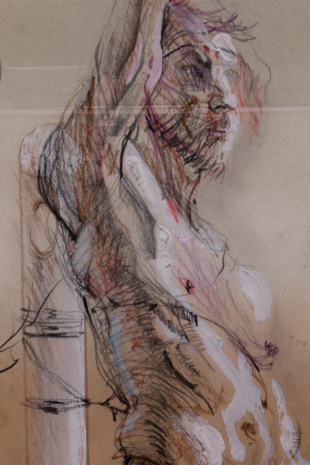 Questa tecnica mista su carta dell'artista fondamentale Artis Lane è uno dei tanti dipinti modello della sua lunga e illustre carriera. Il soggetto è un uomo nudo in posa. Artis Lane, nei suoi numerosi nudi, ha scelto di ritrarre una diversità di