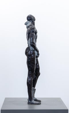 "Emerging First Man" Bronze Sculpture, Male Figurative, Ceramic Shell, Resin