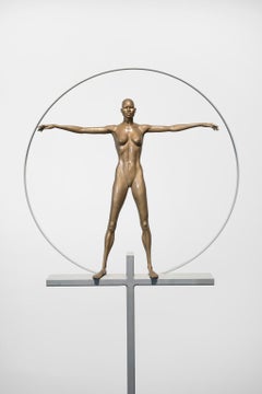 "The New Woman" Bronce, Desnudo frontal femenino, Escultura figurativa