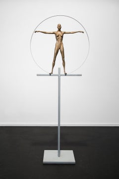 "New Woman" Bronze, Frontal Nude Female, Figurative Sculpture