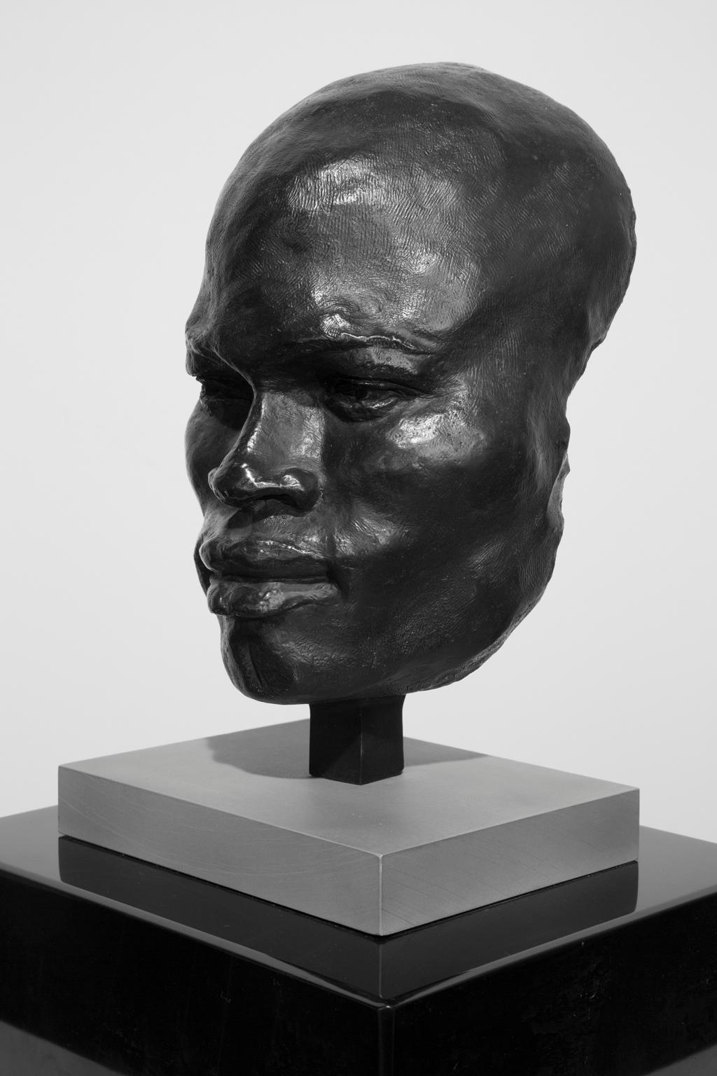 « Masque nubian » Homme, tête, sculpture, bronze en vente 1