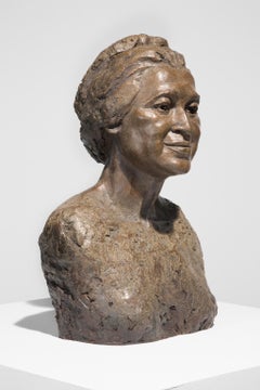 "Rosa Parks" Bronze Sculpture, Figurative, Female, Portrait