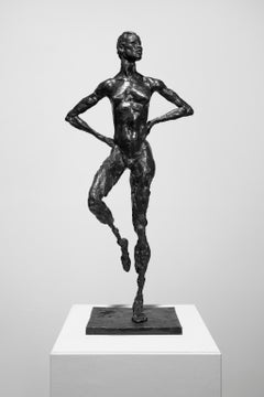 Retro "Woman" Bronze Sculpture with Patina, Female Nude