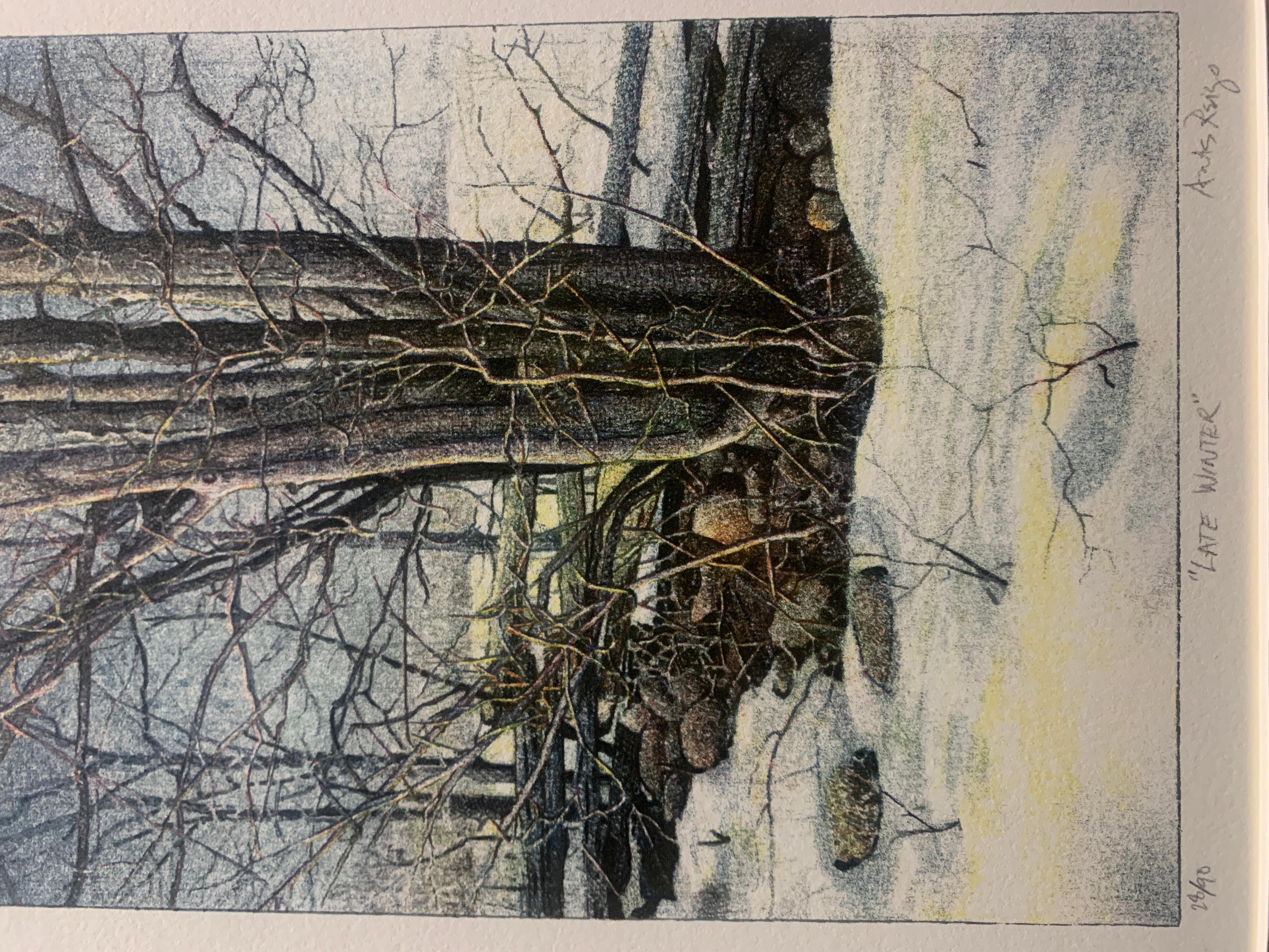Late Winter - Gray Figurative Print by Artis Reigo